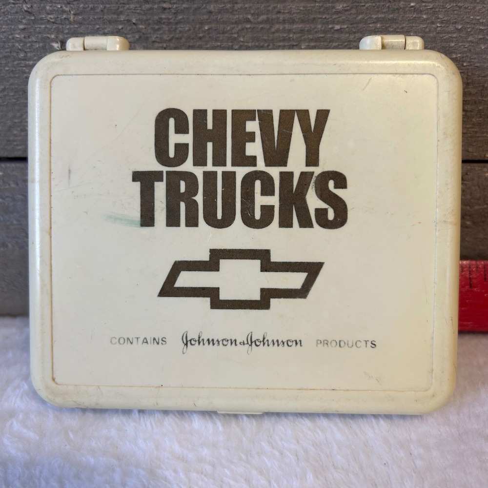 Vintage Chevy Trucks Johnson Johnson Small Plastic Container Case First Aid